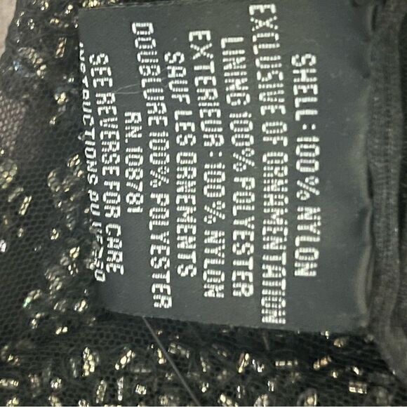 Aidan Mattox Long Sheer Sleeve Beaded Short Black Dress - Picture 7 of 7